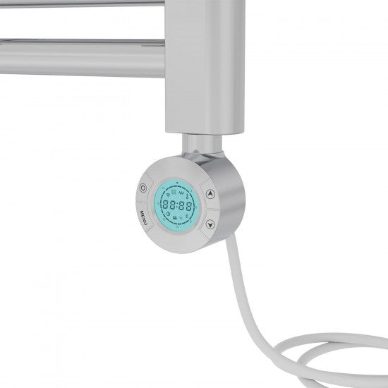 400W Electric Towel Radiator – Straight Chrome with Digital Thermostat
