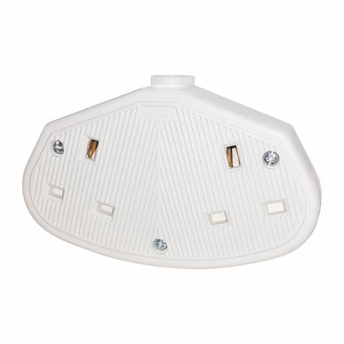 Double Gang Rubber Trailing Socket – 13A White Power Outlet