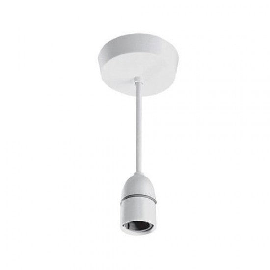Complete B22 Pendant Set: Ceiling Rose & Lampholder in White