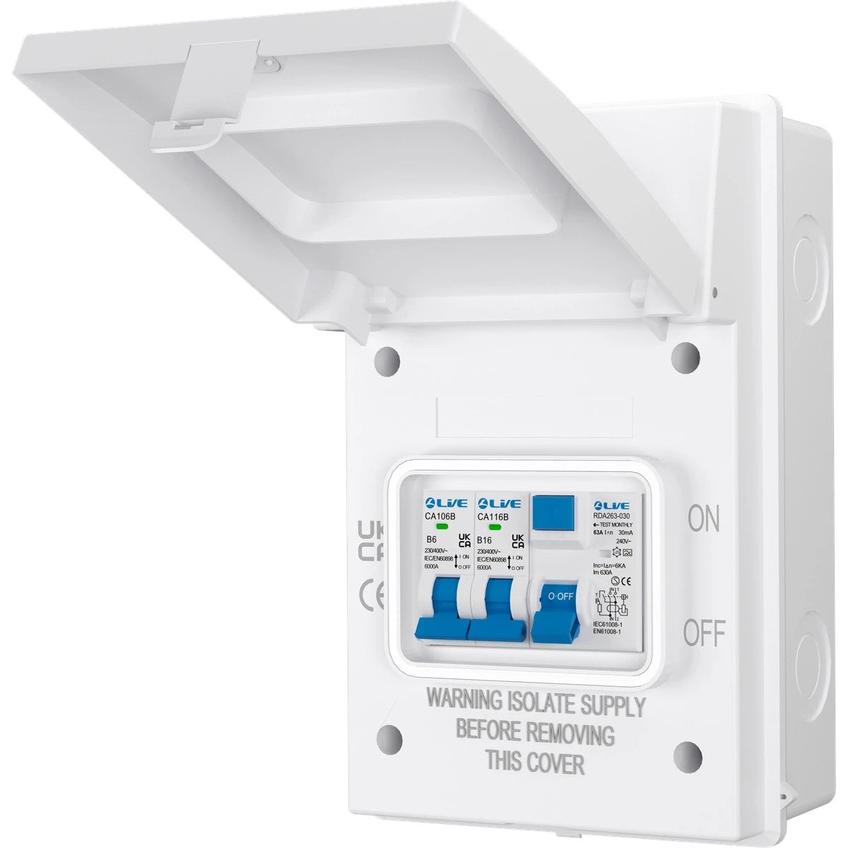 Live AGU63620 Metal Weatherproof Garage Unit with 20A MCB IP65