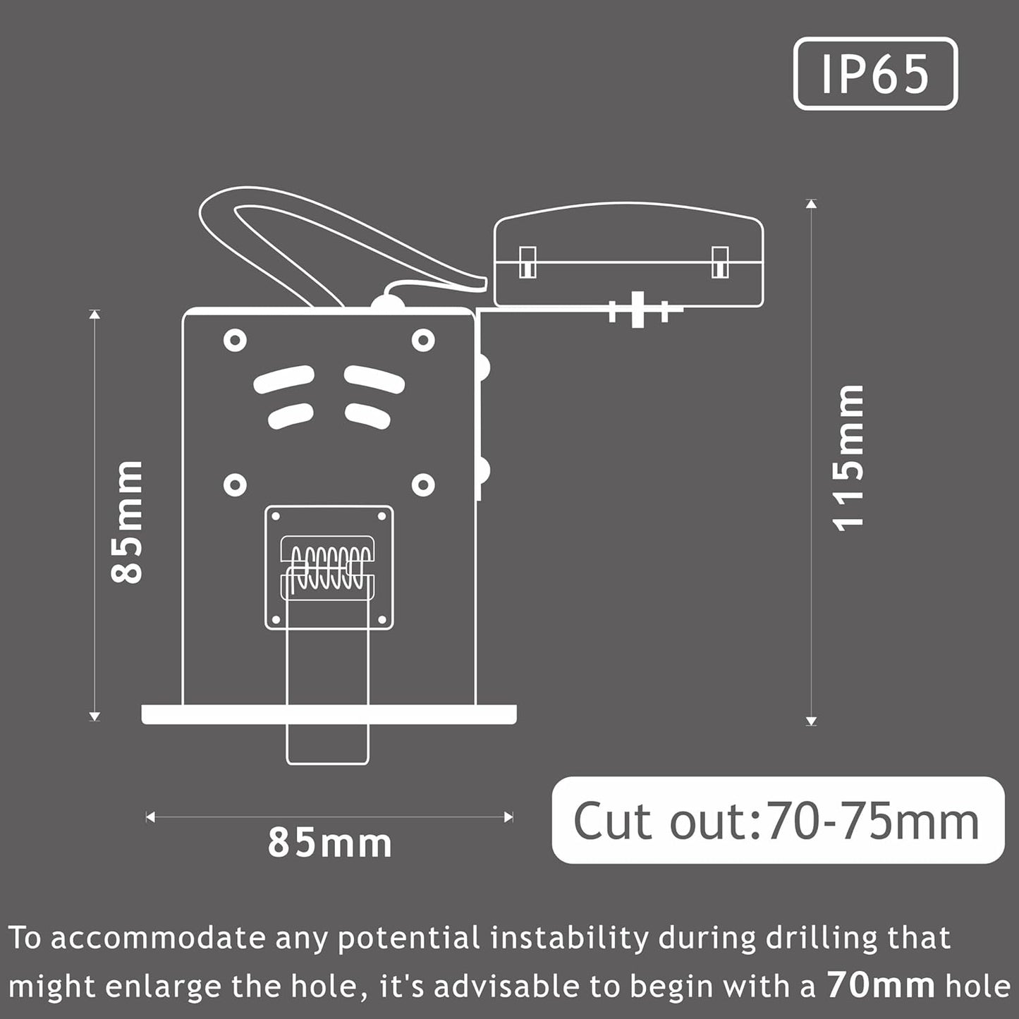 SSM ELECTRIC Fire Rated GU10 Downlight IP20 - Black Finish (Pack of 2)