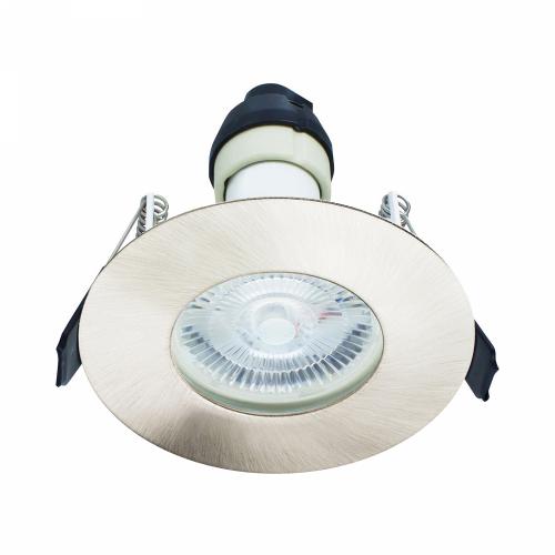 Integral Brushed Chrome Fire Rated GU10 Downlight – Ultra-Thin Bezel with Metallic Elegance