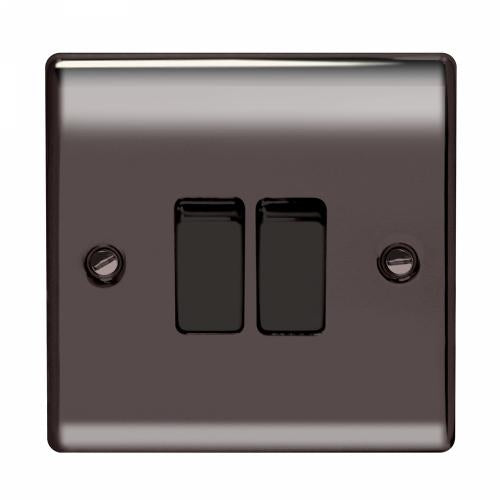 2 Gang 2 Way Switch Black Nickel – Stylish Dual Control Solution