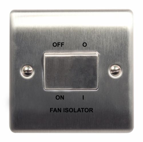 Brushed Steel 1 Gang 3 Pole Fan Isolator Switch – Safe Fan Control Solution