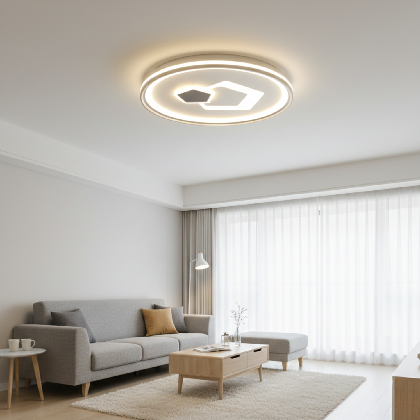 ROUND AURA LED Ceiling Light - Modern Square Ceiling Light with 3 Colour CCT