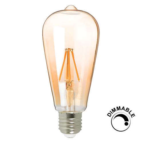 Dimmable ST64 ES LED Filament Bulb – Antique Gold Vintage Edition