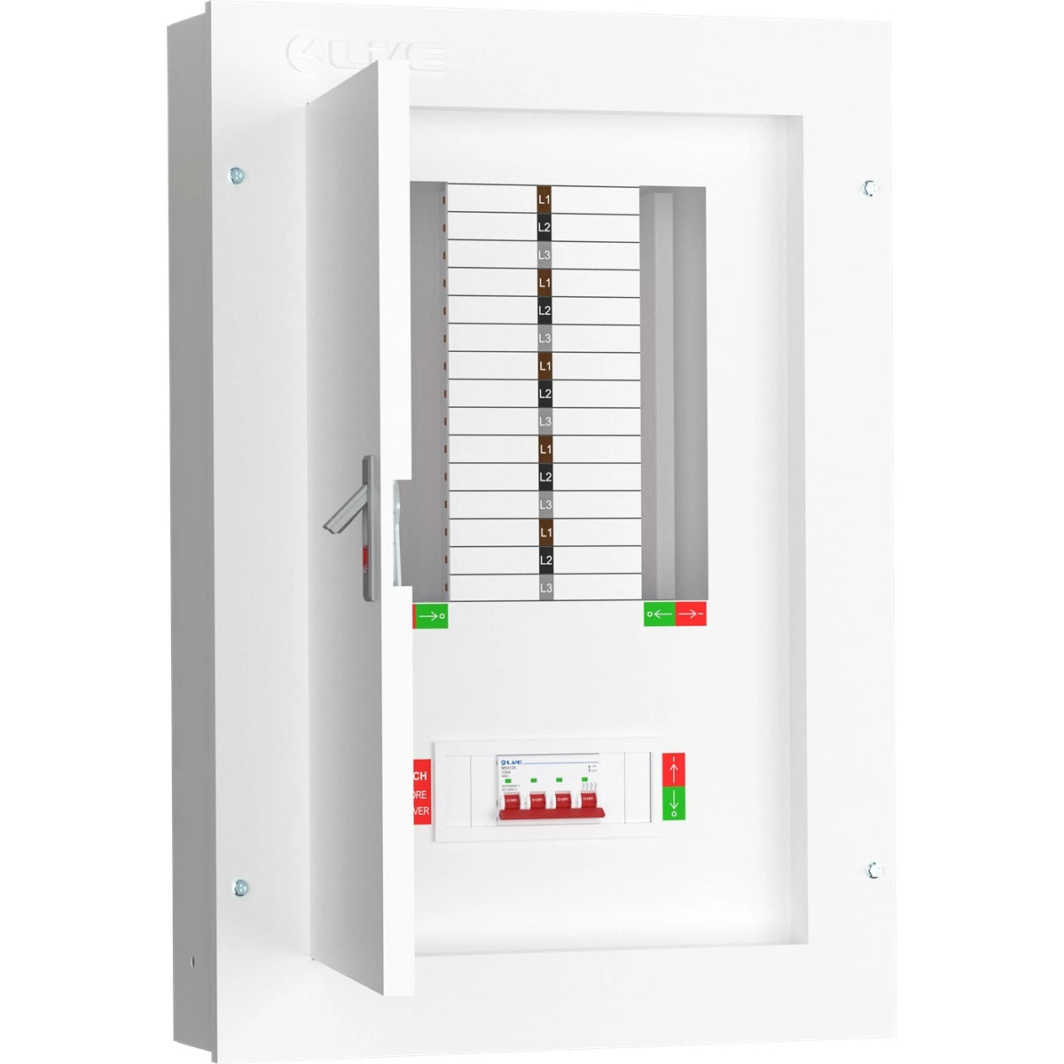 Live TPN10-125 10 Way Distribution Board – 3 Phase TP&N 125A Incomer