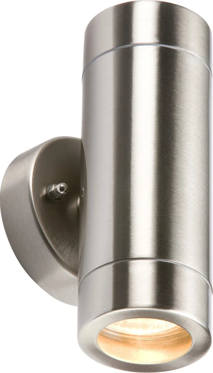 Knightsbridge WALL2L Lightweight Up & Down GU10 Wall Light Stainless Steel