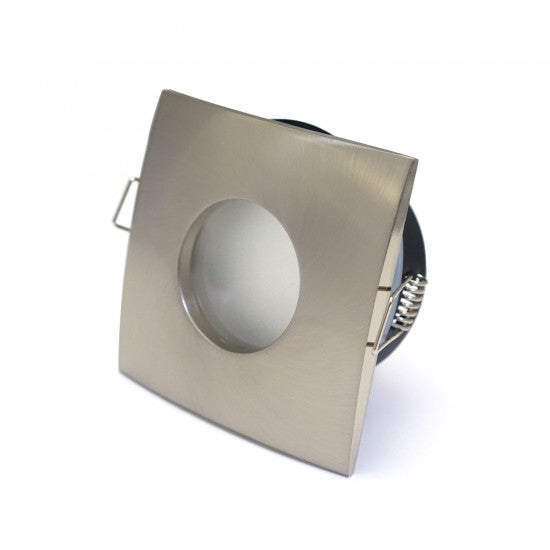 Bathroom Square Downlight IP44 Waterproof Rated Spotlight GU10 Satin Chrome