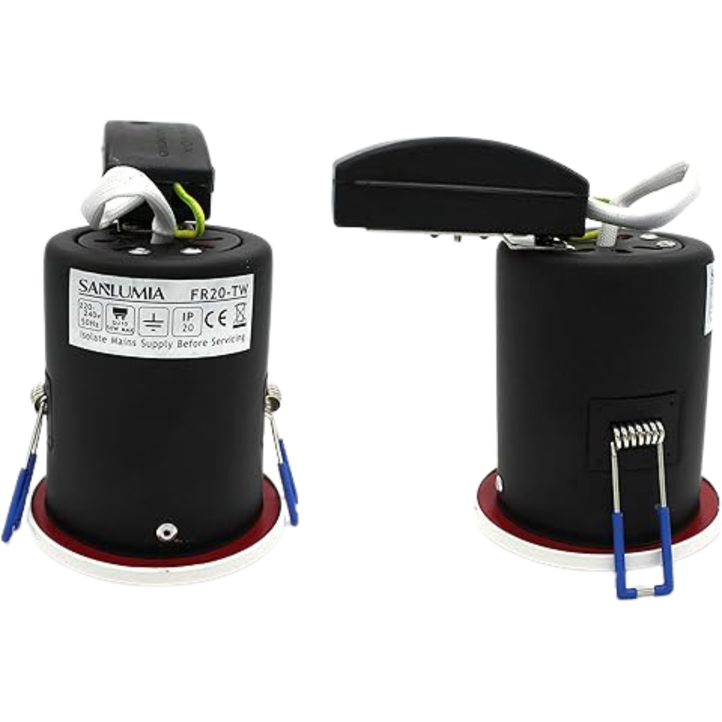 SSM ELECTRIC IP65 Fire Rated GU10 Downlight - Bathroom Safe, Black Finish (Pack of 2)