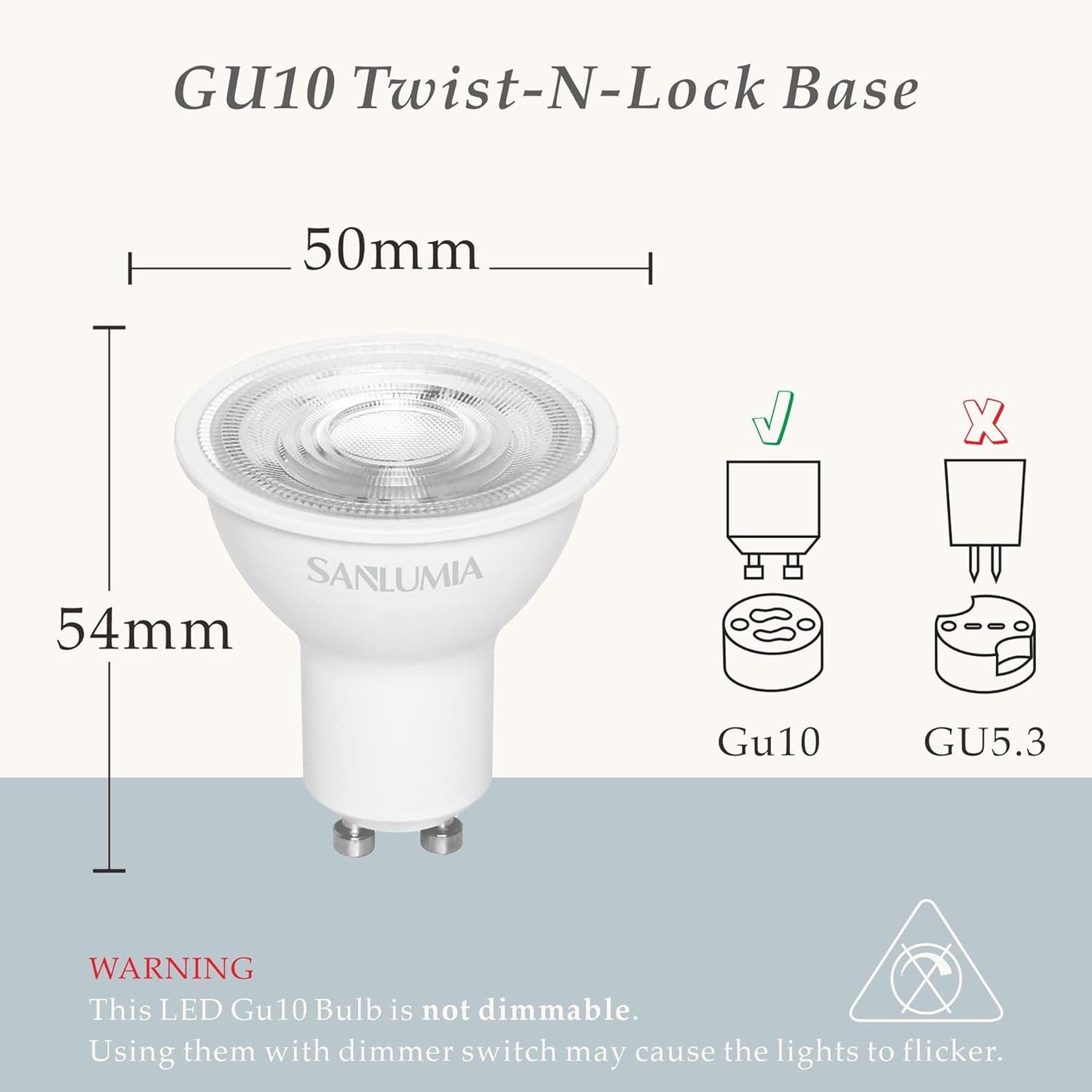 SSM ELECTRIC GU10 LED Bulbs 5W Warm White 3000K - Pack of 10