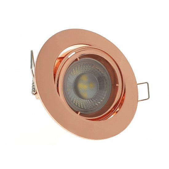 GU10 Ceiling Downlight Spotlight Tilt Adjustable Rose Gold Finish