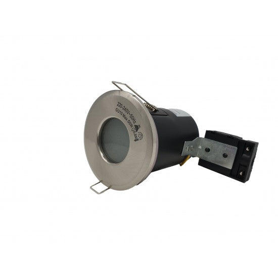 IP65 Bathroom Fire Rated GU10 Recessed Downlight Spotlight - Satin
