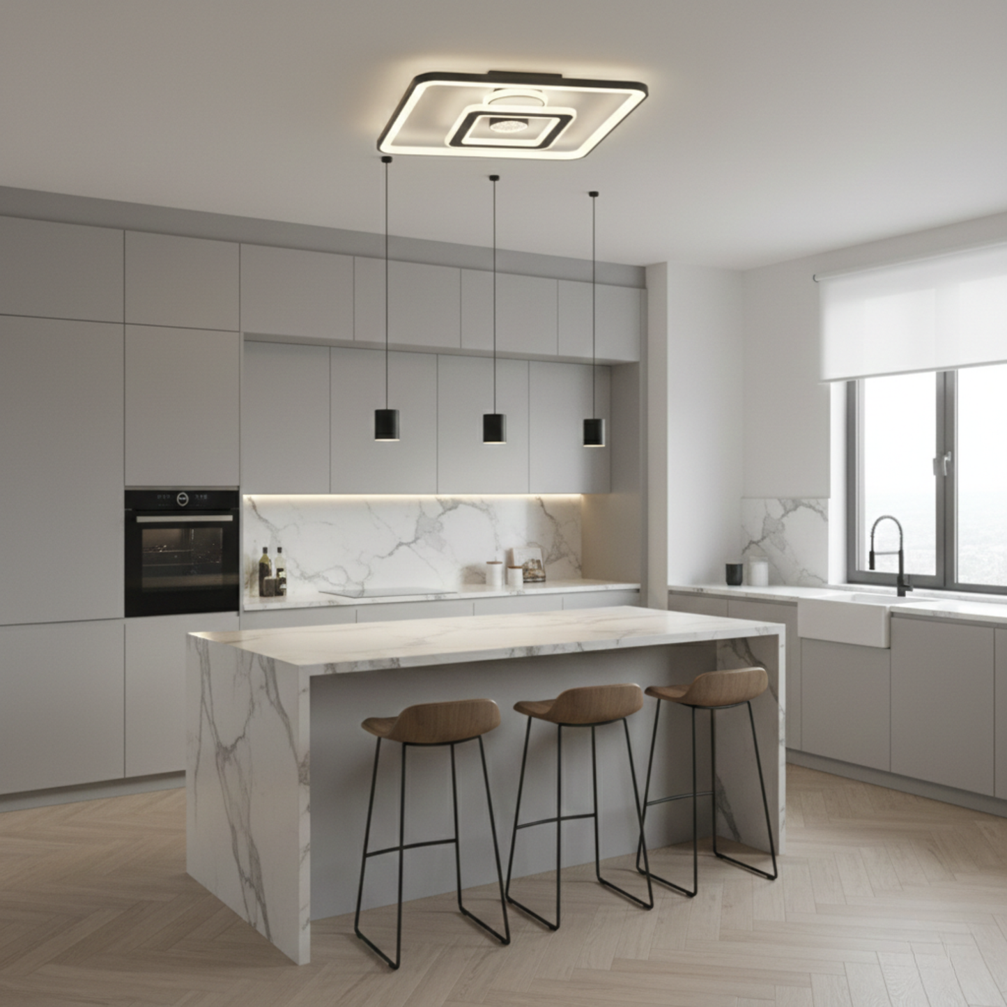 LUMINUS CORE LED Ceiling Light - Modern Square Ceiling Light with 3 Colour CCT