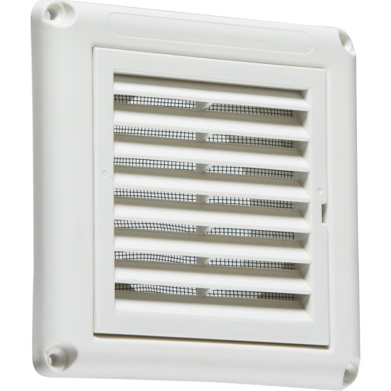 White 100mm Extractor Fan Grille with Integrated Fly Screen