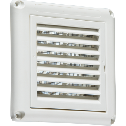 White 100mm Extractor Fan Grille with Integrated Fly Screen