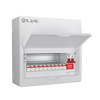 Live Electrical LSMC04/100 4 Way Metal Consumer Unit 100A Main Switch (2 usable)