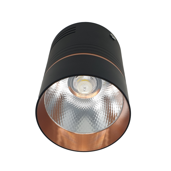 10W LED Copper Matt Black Ceiling Surface Mount Cylinder Downlight Spotlight