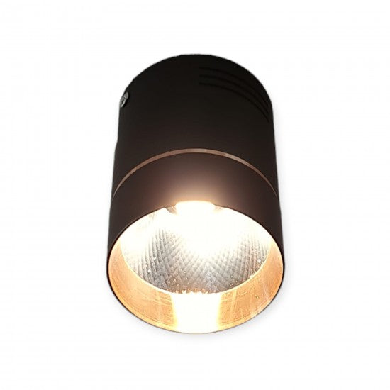 10W LED Copper Matt Black Ceiling Surface Mount Cylinder Downlight Spotlight