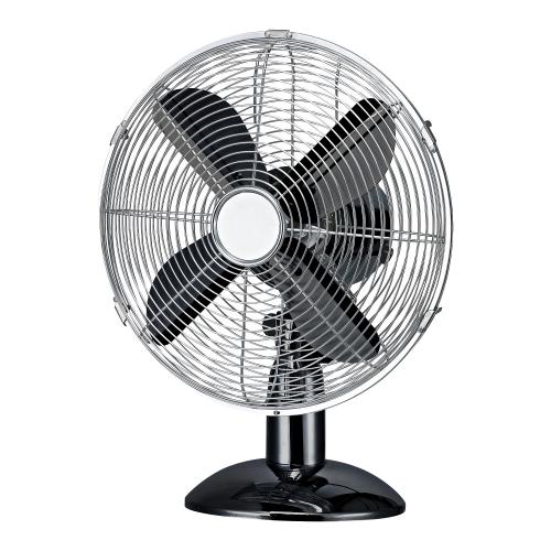 12 Inch Black Chrome Desk Fan – Modern Design with Powerful Cooling
