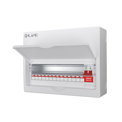 Live Electrical LSMC04/100 4 Way Metal Consumer Unit 100A Main Switch (2 usable)