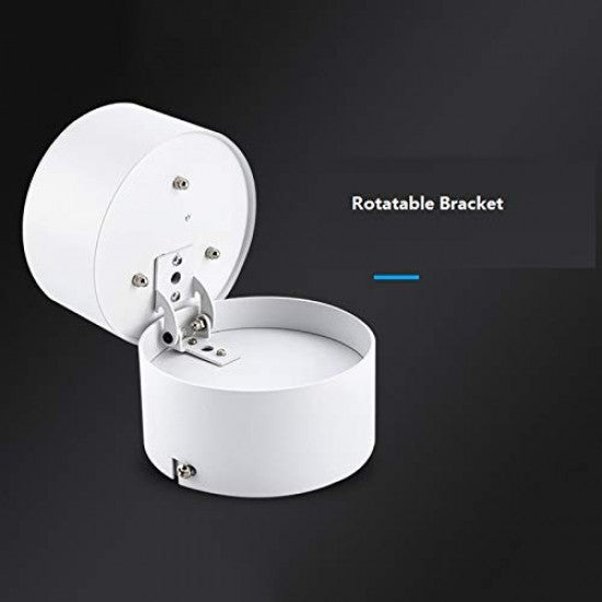 15W LED Ceiling Surface Mount Cylinder Tilt Downlight White Finish