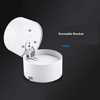 15W LED Ceiling Surface Mount Cylinder Tilt Downlight White Finish