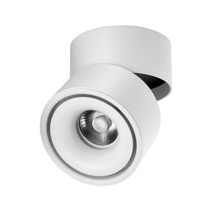 15W LED Ceiling Surface Mount Cylinder Tilt Downlight White Finish