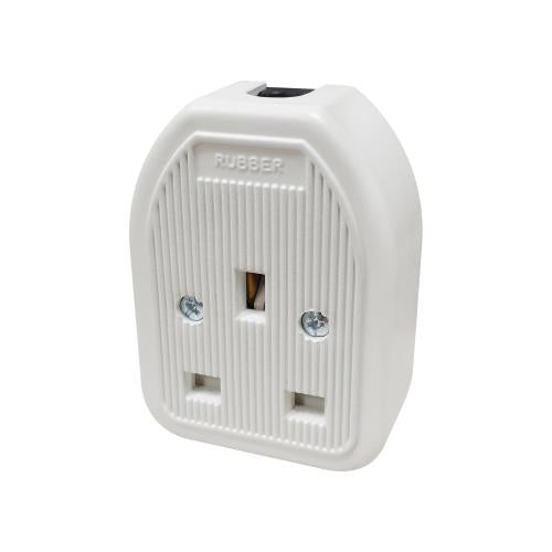 Durable 1G Rubber Trailing Socket – 13A White Power Socket