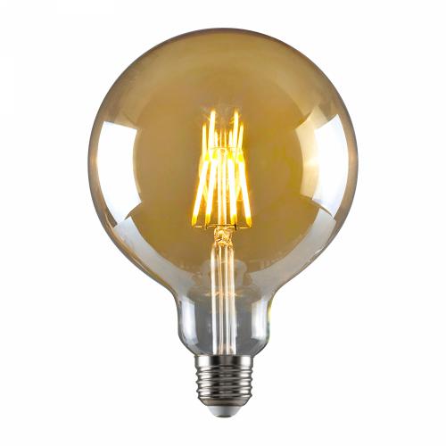 Elegant G125 Dimmable LED Filament Globe – Amber Vintage Edition
