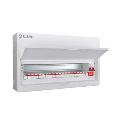 Live Electrical LSMC04/100 4 Way Metal Consumer Unit 100A Main Switch (2 usable)