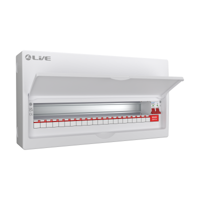 Live Electrical LSMC04/100 4 Way Metal Consumer Unit 100A Main Switch (2 usable)