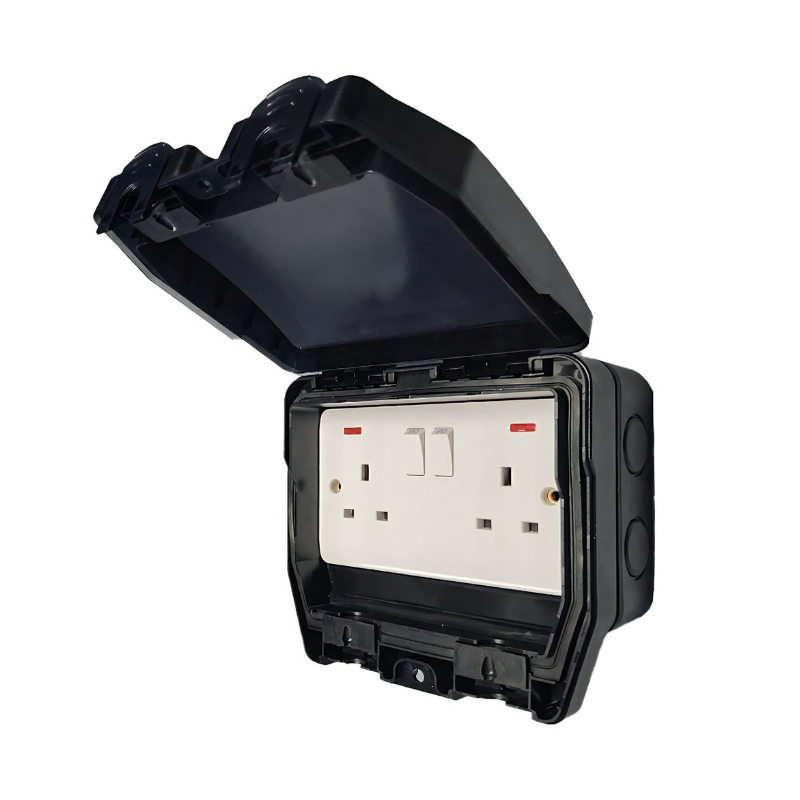 2 Gang Weatherproof Socket – Durable Outdoor Power Solution