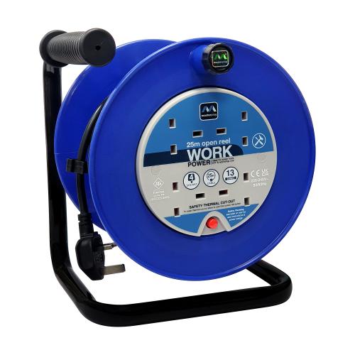 25M 13A 4 Socket Cable Reel – Heavy Duty Extended Power Solution