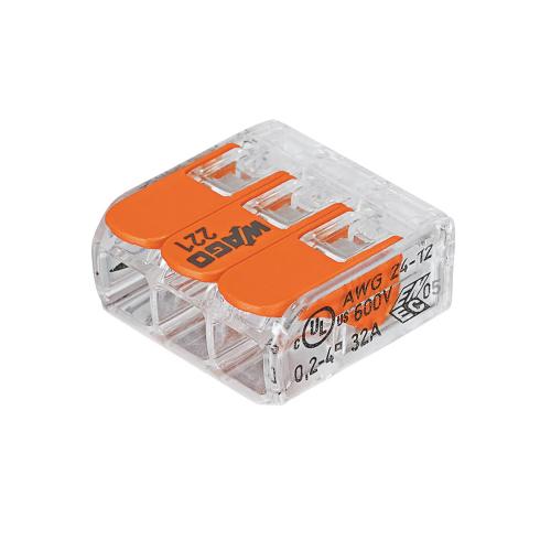 Wago 32A 3-Way Lever Connector – Pack of 50