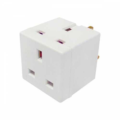Compact 2 Way Plug Adaptor – Dual Socket Power Solution