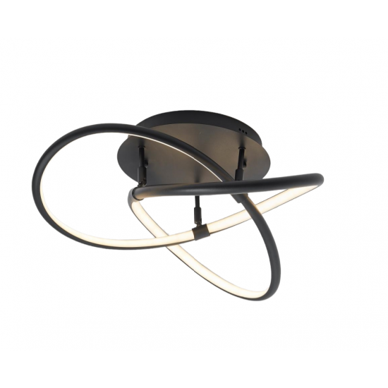 30W LED Matt Black Crossover Round LED Ceiling Light CCT Adjustable - Triac Dimmable