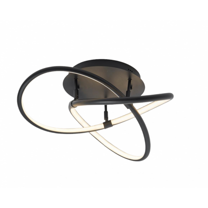 30W LED Matt Black Crossover Round LED Ceiling Light CCT Adjustable - Triac Dimmable