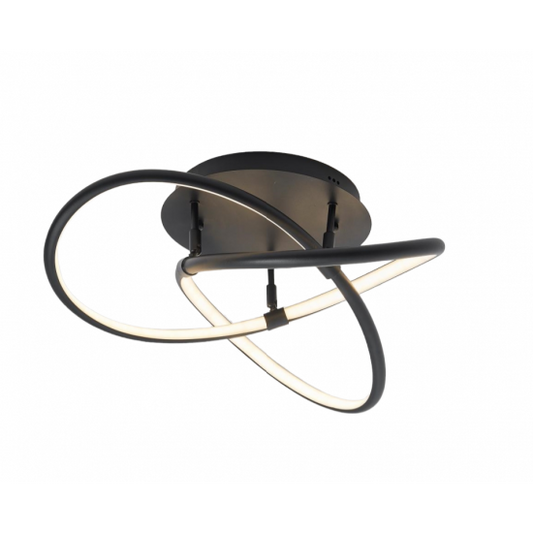 30W LED Matt Black Crossover Round LED Ceiling Light CCT Adjustable - Triac Dimmable