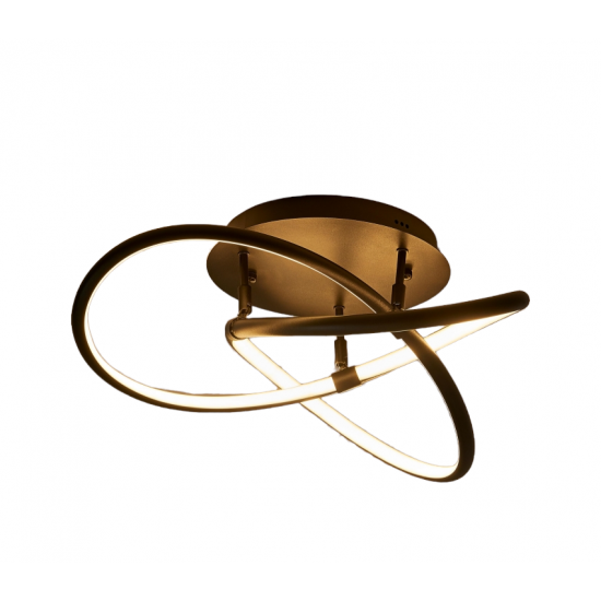 30W LED Matt Black Crossover Round LED Ceiling Light CCT Adjustable - Triac Dimmable