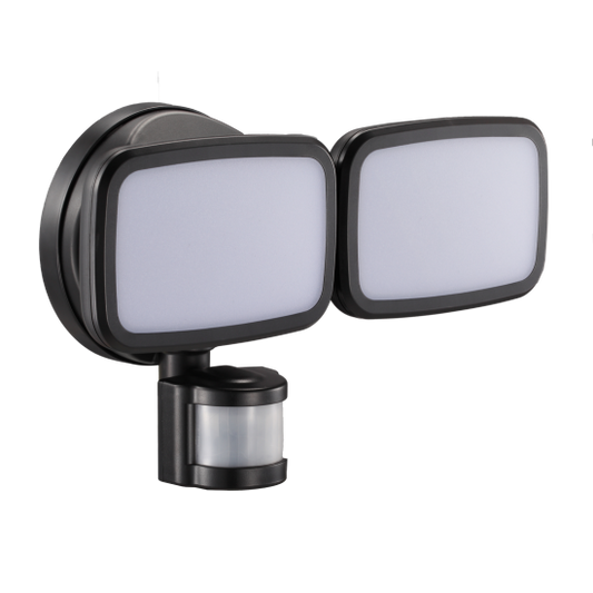30W PIR Infrared Motion Sensor Outdoor Twin Security LED Flood Light Daylight 6000K