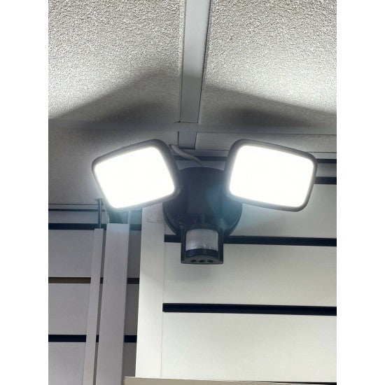 30W PIR Infrared Motion Sensor Outdoor Twin Security LED Flood Light Daylight 6000K