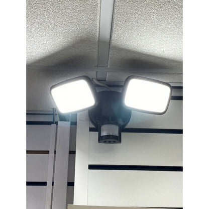 30W PIR Infrared Motion Sensor Outdoor Twin Security LED Flood Light Daylight 6000K