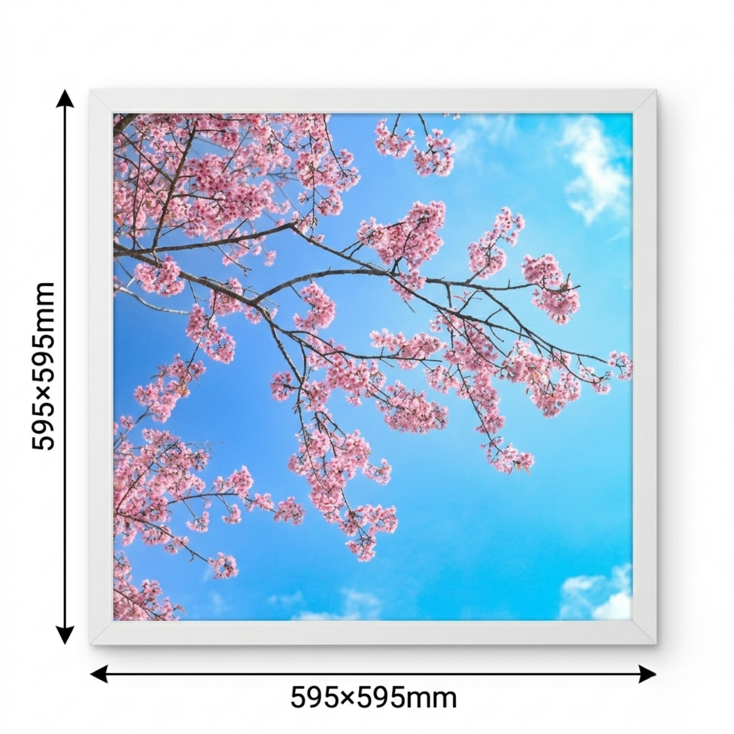 600x600 LED printed ceiling panel single light 40W cool white modern panel UK