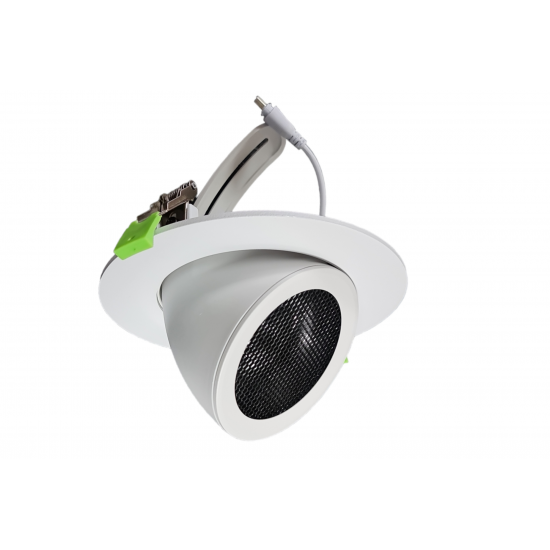 38W LED Tilt Recessed Ceiling Light – Adjustable CCT Indoor Retail Display Downlight with Angled Beam & Switchable Color Temperature