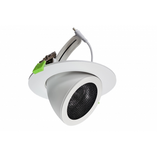 38W LED Tilt Recessed Ceiling Light – Adjustable CCT Indoor Retail Display Downlight with Angled Beam & Switchable Color Temperature