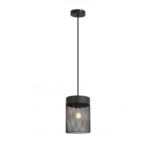 Industrial Black Metal Mesh Cage Pendant Light Fitting