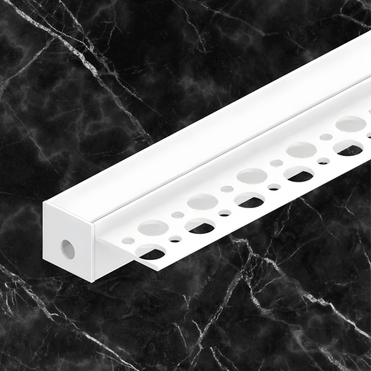 3 Meter Tile Edge Aluminium LED Profile 15×18mm – 12mm Internal Width – With Opal Diffuser | SSM Electric