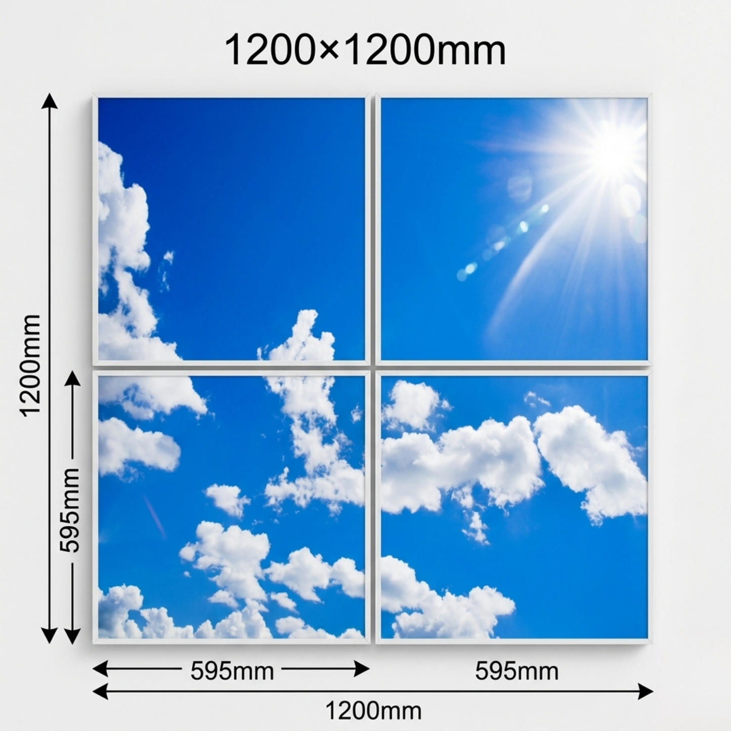 600x600 LED Panel Light 40W Cool White 6500K | Printed Ceiling Sky Panel Custom Designs