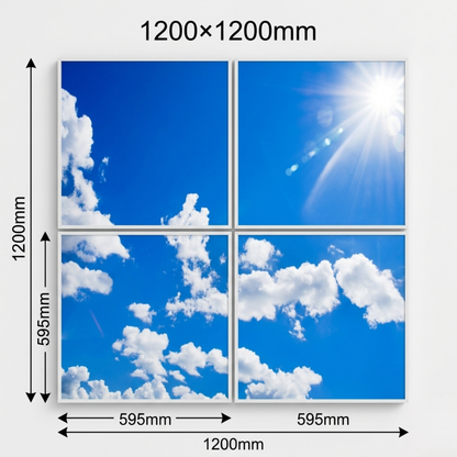600x600 LED Panel Light 40W Cool White 6500K | Printed Ceiling Sky Panel Custom Designs